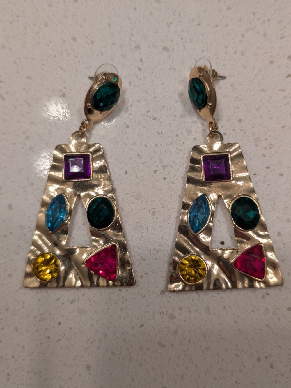 90s Geo gem Earrings